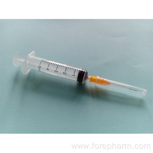 5ml Sterile Hydrodermic disposal syringes with orange needle